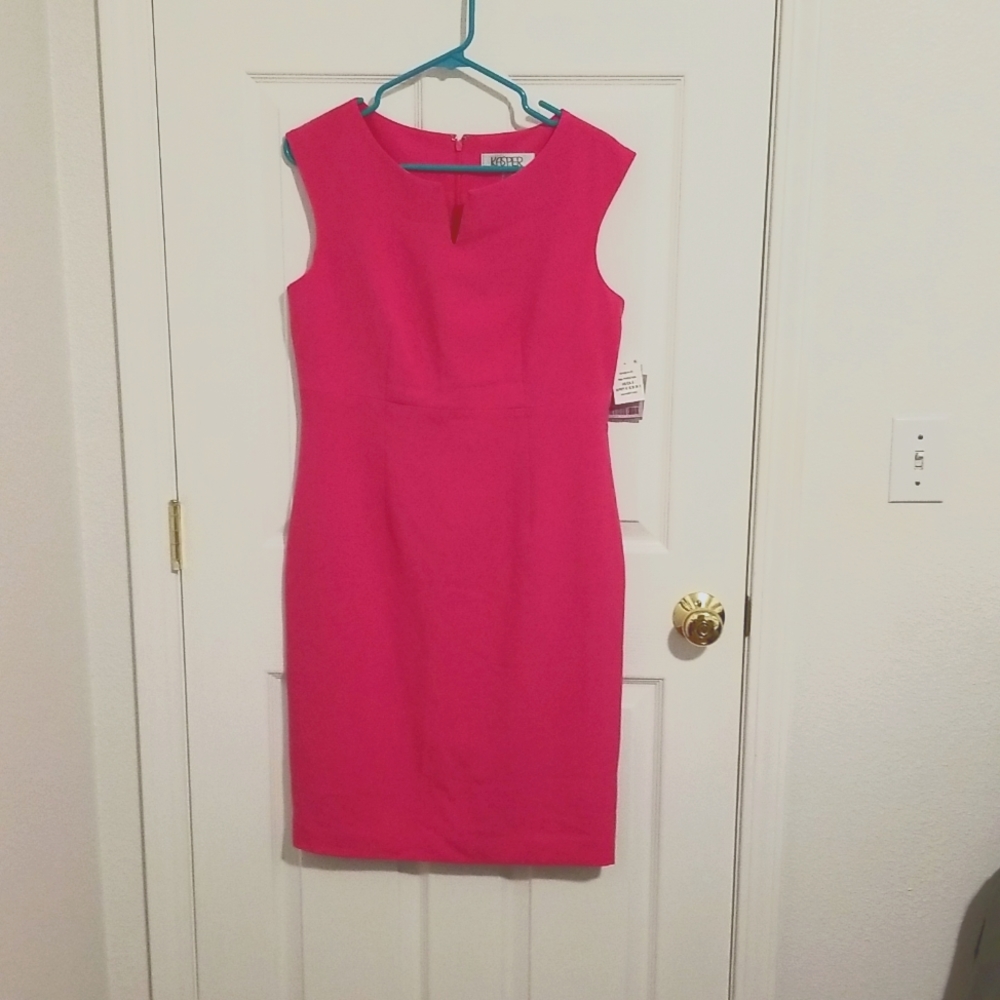 Hot pink Kasper sheat dress. Size 8